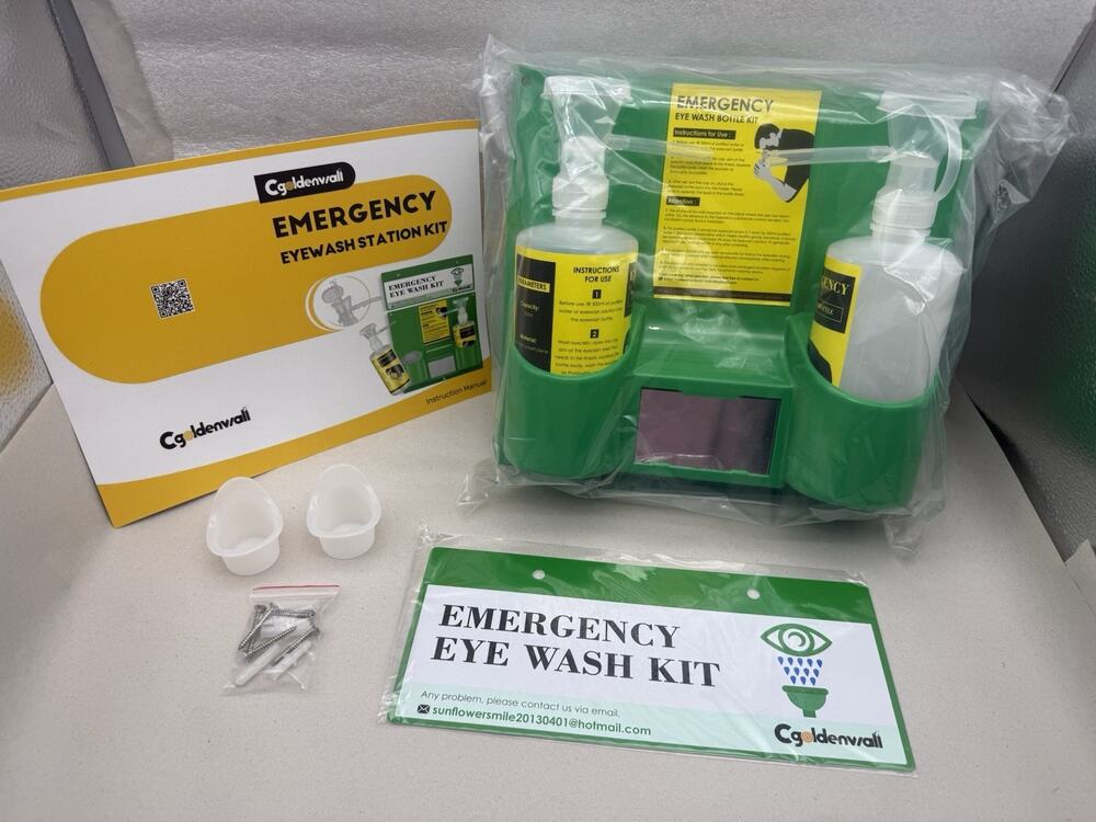 CGOLDENWALL Eye Wash Station Portable Emergency Eye Wash Kit, Wall Mounted *READ